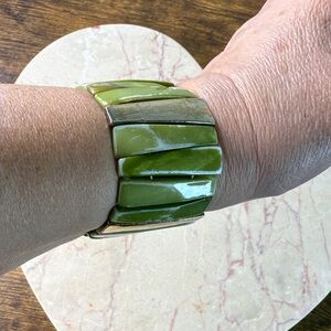 Green Stone With Gold Bracelet